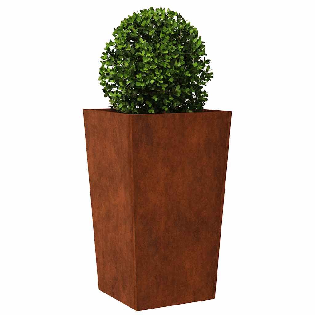 Donice ogrodowe 2 szt. 45x45x75 cm Stal kortenowska Podwyższone donice z cor-ten do ogrodu balkonu tarasu Odporne na rdzę Duża pojemność na rośliny kwiaty zioła