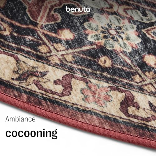 Tapis de salon rétro et élégant George 160 cm de forme ronde - 5