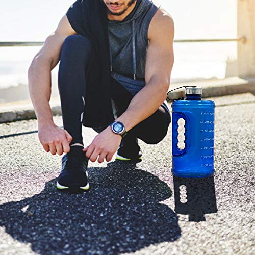 KKmoon Garrafa de água de motivação de 2.2L com marcador de tempo Acampamento ao ar livre, caminhada