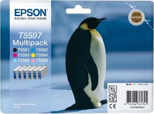 Epson T5597, Print Cartridge, 1 x Black, Yellow, Cyan, Magenta, Light Magenta, Light Cyan, Multipack, Genuine