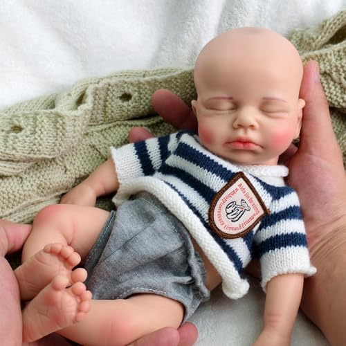 URMLHNRZ Vollsilikon-Reborn Zwillinge schlafend 12 Zoll – lebensechte Reborn Baby silikon Puppe – handgefertigt & anatomisch korrekt – Bild 3