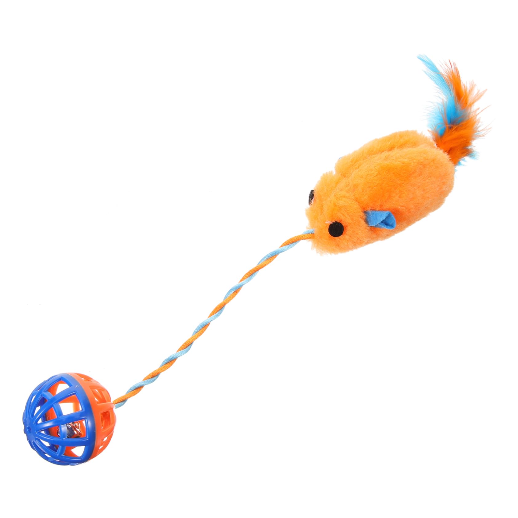 SUPVOX Jouet Souris Chat Interactif avec Clochette Intégrée en Plastique Orange, Balle à Mâcher Résistante, Jouet D'entraînement pour Chaton D'intérieur, Stimulation Mentale et Activité