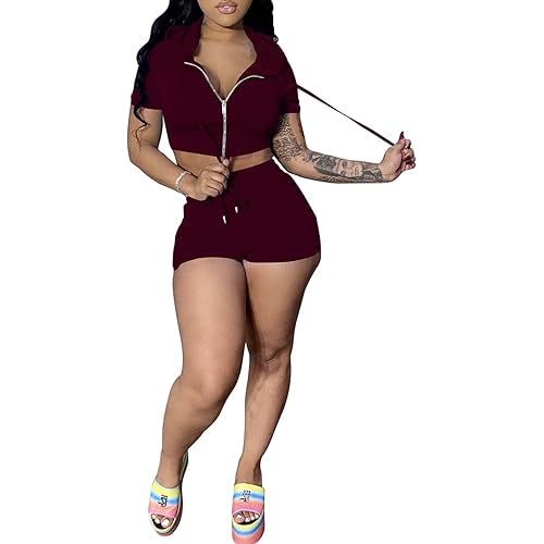 Mrskoala Women's 2 Piece Outfits Summer Bodycon Short Pants Workout Sets