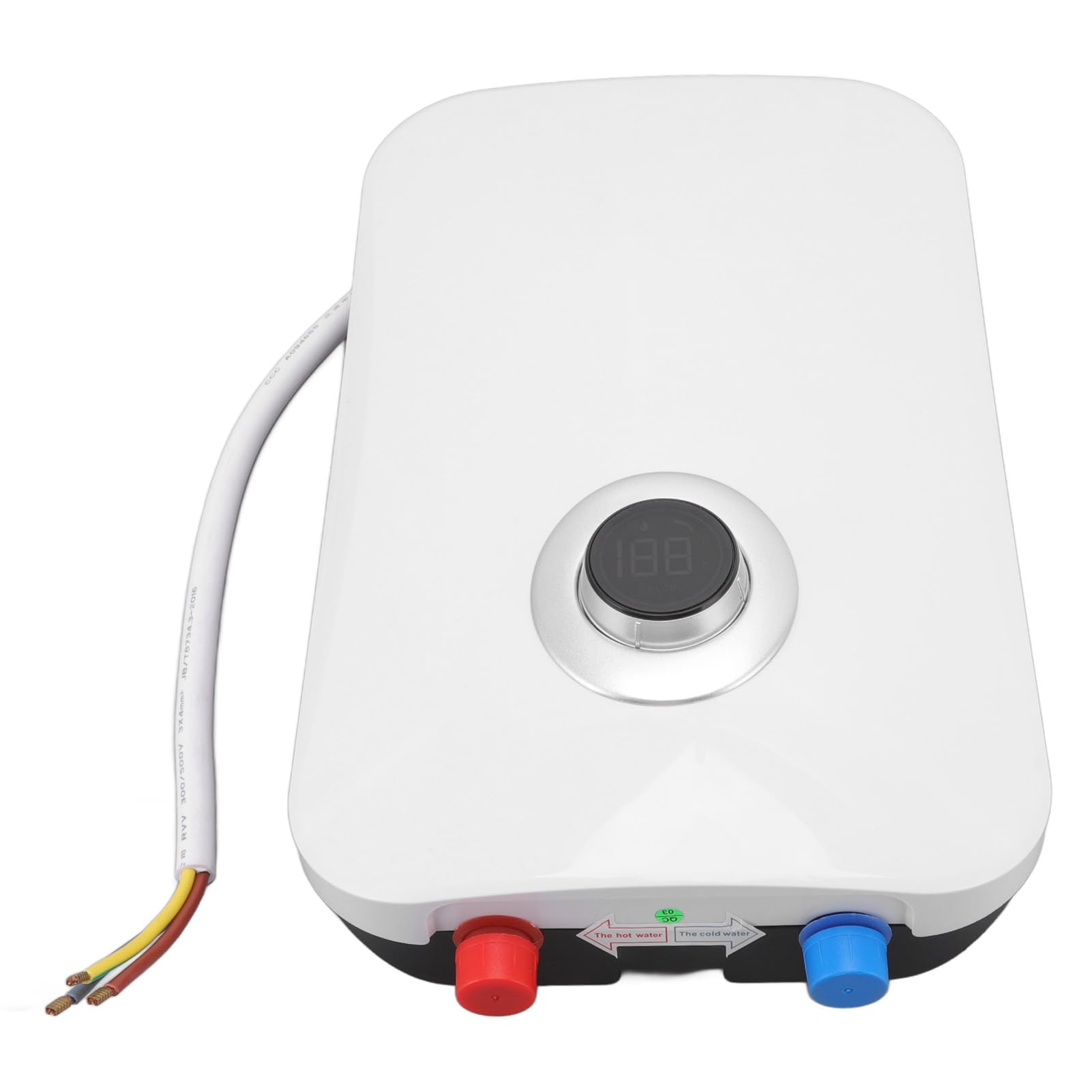 Fdit Scaldacqua Elettrico Istantaneo, Riscaldatore D Acqua Senza Serbatoio | Riscaldamento in Acciaio Inox, IPX4, Termostato 30-55°C, Ideale in Salone o