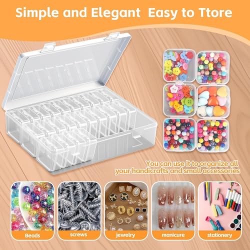 Image of Sixfire30pcs Mini Clear Bead Organizer Box, Small Jewelry Organizer Suitable for Jewelry, Craft Supplies, Screws, Seeds Bead Organizers and Storage