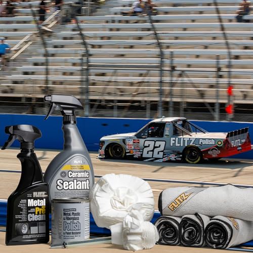Flitz Mason Maggio Racing Bundle - USA-Made Car Cleaning Kit - Includes 1lb Polish, 32oz Sealant, 16oz Metal Pre-Clean, 2 Buff Balls, & 4 Microfiber Cloths - Professional Car Detailing Kit to Restore - Image 3