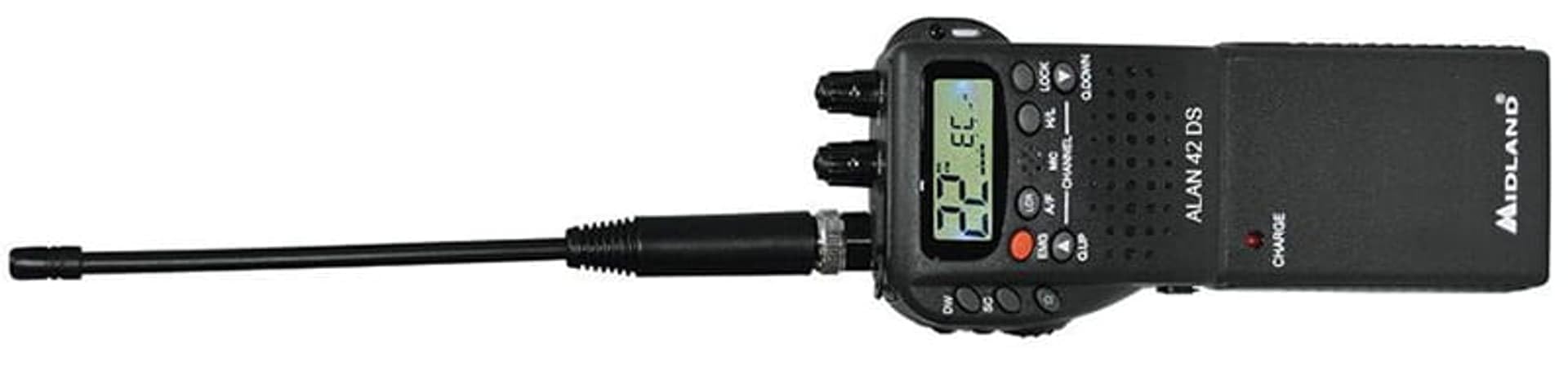 Midland C480.13 Radio Cb Alan 42 Plus Multi Am/Fm Portatile, 27 Mhz, Baracchino Ricetrasmittente Multibanda, Nero