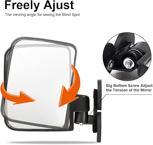 Miniatura 2 de G-PLUS Espejo lateral magnético para tractor, 2 piezas, izquierda y derecha, 114 libras, con imán nominal de goma, para tractores compactos,