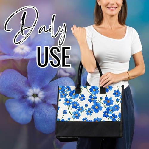 Bolso Tote de Lona para Mujer con Cierre Superior y Correa miniatura 3