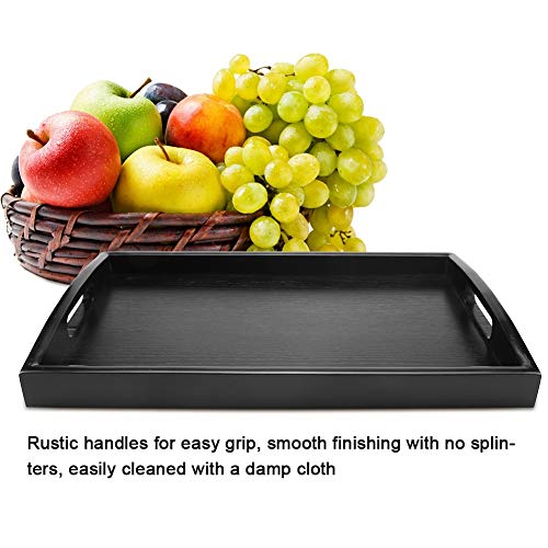 Powerlift Vassoio da tè Rettangolare in Legno Nero...