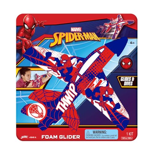 JA-RU Marvel Foam Glider Toy. (1 Spiderman Glider) Launching 6840-1A