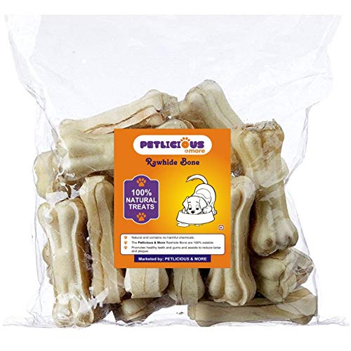 Image of Petlicious & More Rawhide Bones for Dogs 3 Inch 1 Kg Pack for Dogs Puppy Treat (Pack of 1 Kgs)