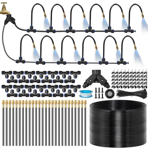 120Ft 1/4" Drip Irrigation System for Garden – 26 Adjustable Copp...