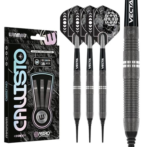 Jeu de fléchettes Callisto Series tungstène avec tiges et ailettes de rechange