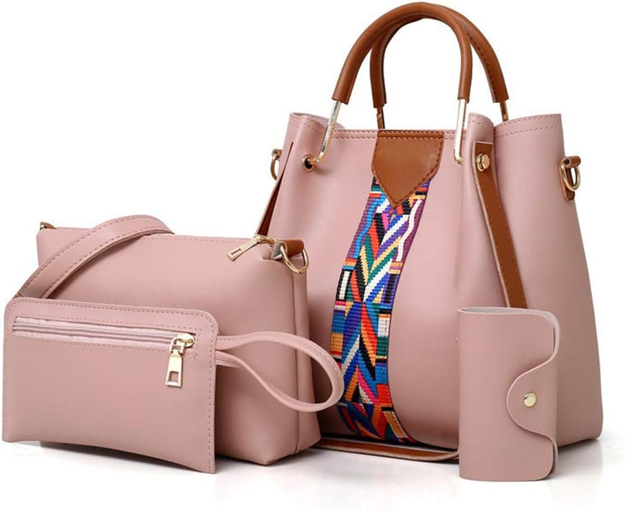 โ Women Handbag Set 4 in 1 Soft PU Leather Top Handle Bag, Tote Bag, Shoulder Bags Crossbody Bag Wallet Purse Set