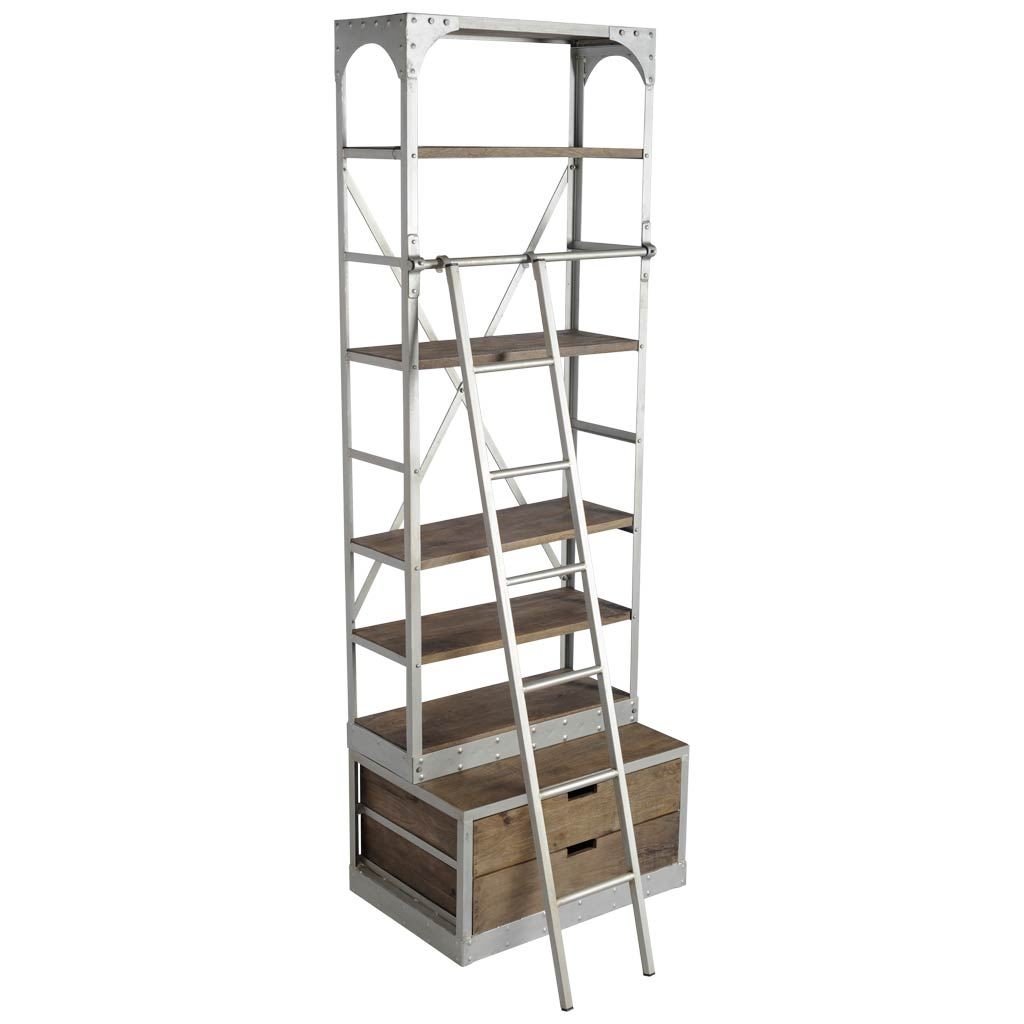 Brodie III (Box A & B) Shelving Unit by Mercana – 96"H x 22"L x 32"W, Wood, Brown, Model 50324-AB