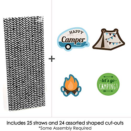 Pitillos decorativos de papel happy camper set 24 miniatura 3