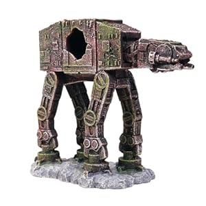 Fish Tank Decorations at-at of Star Wars Aquarium Decorations Betta Fish Tank Accessories for Sleep Rest Hide and Play (S)