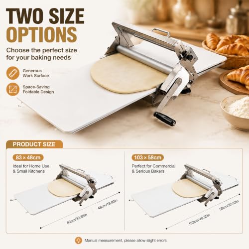 Laminadora de masa plegable manual para estirar masas de pizza sin esfuerzo 6