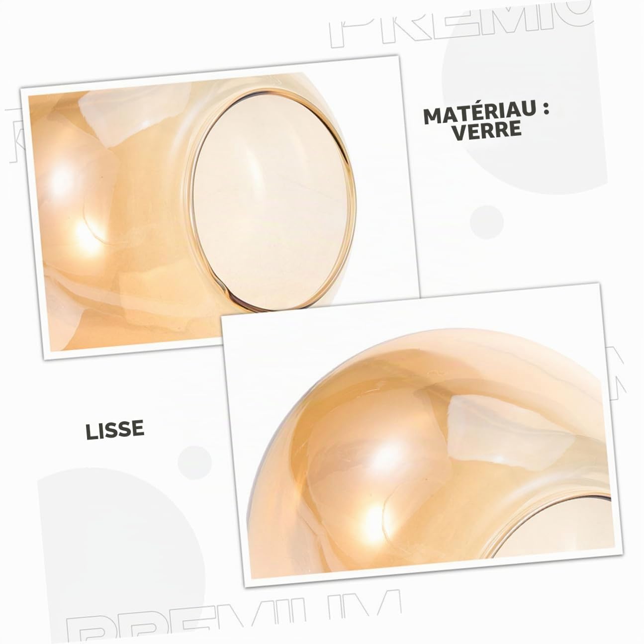 Abat-jour Verre Boule Remplacement Abat-jour Plafond Transparent Ambre Couverture Lampe Suspendue Simple à Installer Décoration Lumineuse Élégante et Pratique