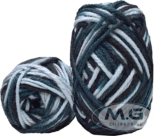 Image of M.G ENTERPRISE Mix Thick Chunky Woollen Yarn Best Used with Knitting Crochet Needles by Ganga (Grey, 500 gm)