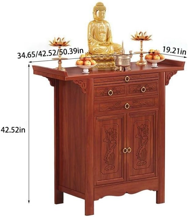 Altar Table,Buddhist Altar Cabinet,Bamboo Shrine Table, Alter Tables for Spiritual(42.52in)