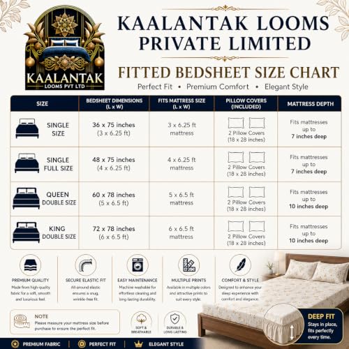 Image of Fitted Bedsheet Yellow Grey & White Geometric Print Glace Cotton 210 TC | King Size for Double Bed Fits 6 x 6.5 ft Mattress (72 x 78 Inch) | All Around Elastic | 2 Pillow Covers | 10 Inch Deep Pocket
