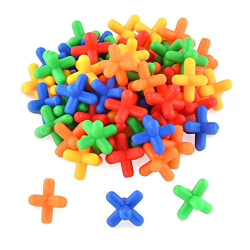 Playlearn Large 800 Piece Straws Builders Construction Building Toy with Wheels - Giant Pack with Special Colored Connectors - Thumbnail 4