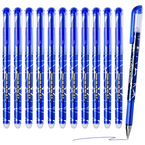 Temiary 12 Pcs Bolígrafos de Gel Borrables Punta 0.7 mm Azul miniatura 1