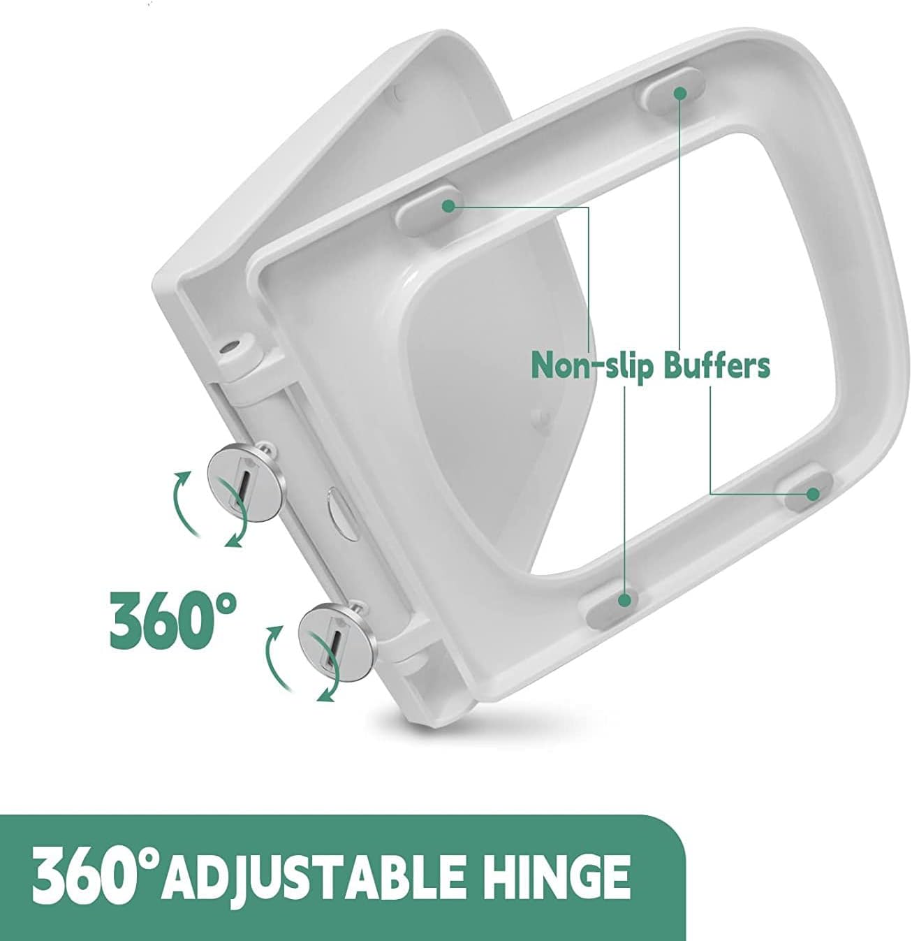Soft Close Toilet Seat with Quick Release Square Toilet Seat Simple Top Fixing Square Toilet Seat, White Toilet Seats Soft Close Quick Release Toilet Lid Cover,04B(04B)