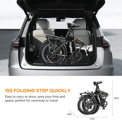 Image of 1000W Folding Electric Bike,48V 20AH Removable Battery E Bike,80 Miles Max Range Electric Bike for Adults,20 inch Fat Tire Foldable ebike,Adult Electric Bicycle for Commute Beach Snow