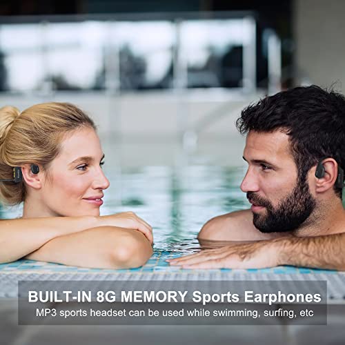 Kasutu Bone Conduction Headphones, Open-Ear Bluetooth 5.2 Headphones Built-In 8G Memory, Ip68 Waterproof Sports Mp3 Earphones With Mic For Swimming Running Hiking Cycling #TOP5