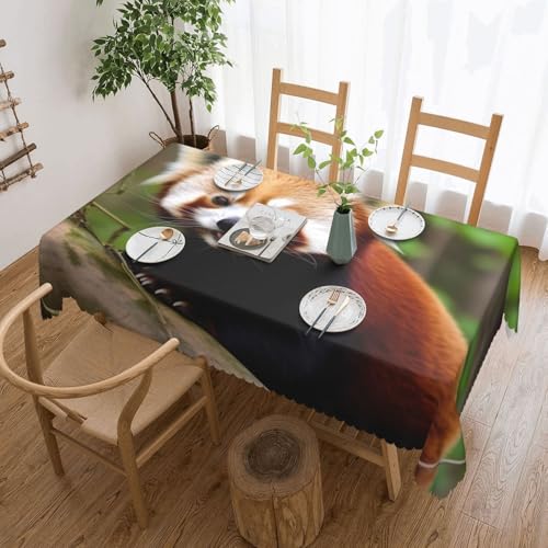 Nappe rectangulaire petit panda rouge 137x183 cm imperméable et lavable pour table de repas - 2