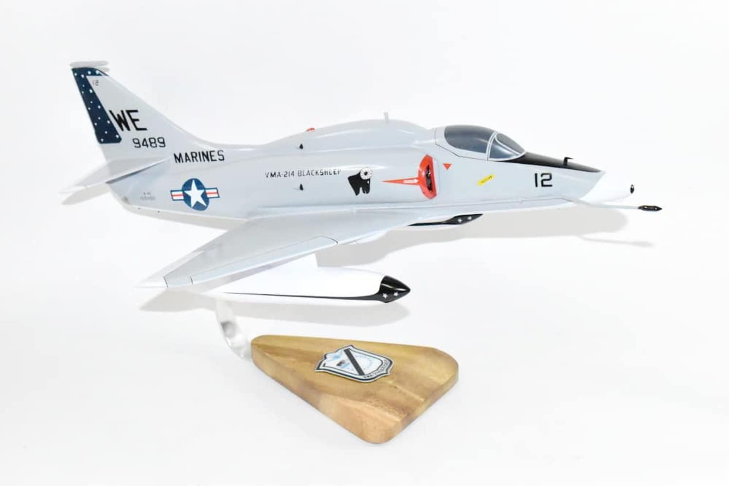 VMA-214 Black Sheep A-4M Model, 1/27th Scale, Mahogany, Marines