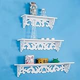 regal barock silber Farbe: Weiß; Menge: 3 Stück; Passt für: Wohnzimmer, Schlafzimmer, Badezimmer, Arbeitszimmer,Flur/Diele, Veranda, Terrasse, Gästezimme;Material: Holz-Kunststoff-Verbundwerkstoff