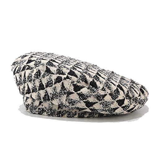 Iusun Women Winter Warm Print Berets Hat Korean Painter Newsboy Baggy Headgear Vintage Fashion Slouchy Caps