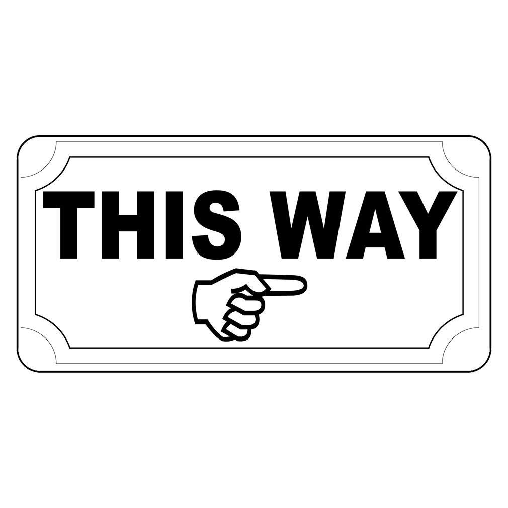 Guadalupe Ross Metal Tin Sign This Way Black Wall Decor Sign 12x8 Inches