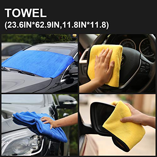 image for AUTODECO 10pcs Car Cleaning Tools Kit, Detailing Interiors Premium Mic