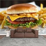 Wallpaper Murals 3D Traditional Homestyle Burger Peel and Stick Removable Self-Adhesive PVC Wall Stickers for Living Room Boys Girls Bedroom 144'x100'