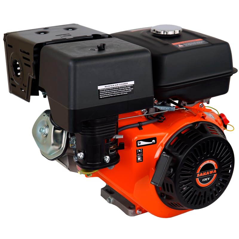 SAKAWA Moteur Essence 4 Temps 390cc 13cv + Poulie Moteur 25mm E