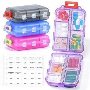4 Pack Travel Pill Organizer w/Labe...