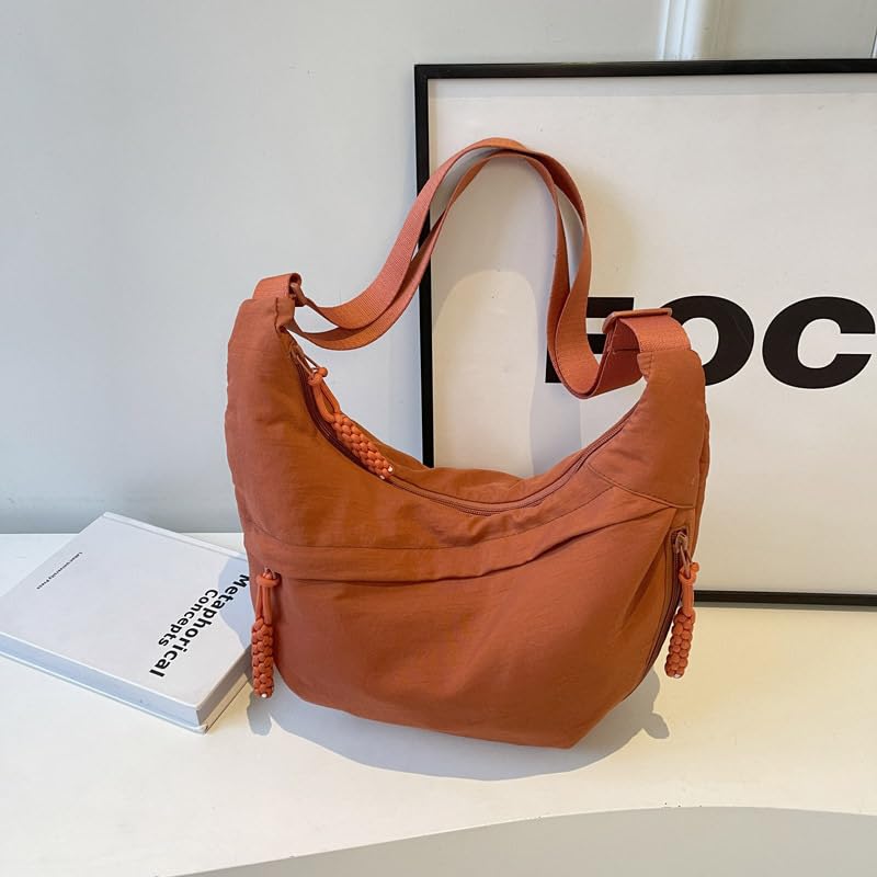 Image of Nylon Crescent Crossbody Bag for Women Shoulder Tote Handbag Casual Sling Bag Dumpling Purse Bag for Outdoor Travel