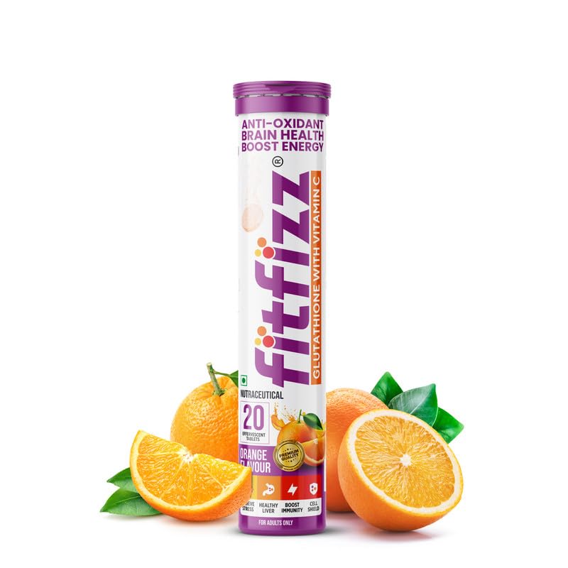 FITFIZZ Glutathione Tablets with Vitamin C for Skin Glow