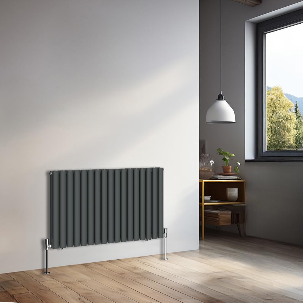 NRG 600x1003mm Horizontal Oval Double Panel Radiator Heater Column Radiator Central Heating Radiators Anthracite โ image 1