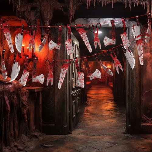 Image of OHOME Halloween Party Decorations - 12 Pack Trunk or Treat Banner | Halloween Decorations for Indoor Outdoor Outside - Hanging Backdrop Garland Decor for Birthday Party Favors Supplies
