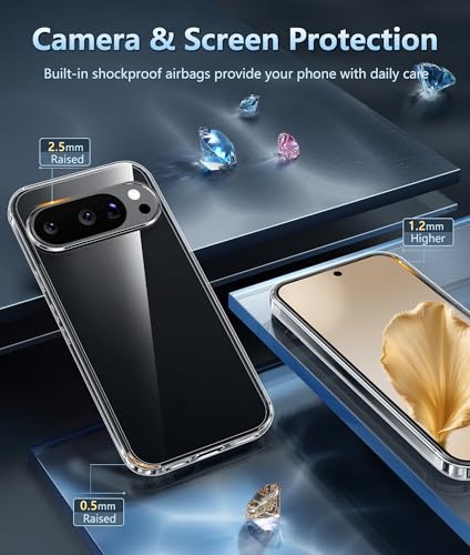 Image of FNTCASE for Google Pixel 10 Case: Pixel 10 Pro Case Google 9 /9 Pro Non-Yellowing Clear Slim Case | Rugged Anti-Drop Shockproof Scratch Protective Thin Transparent Crystal Cell Phone Cover (Clear)