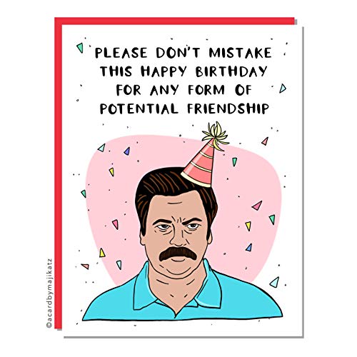 Ron Swanson Parks and Recreation Sarcastic Birthday Card