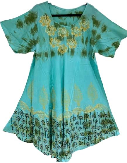 GenericCaftan Dresses for Women UK Plus Size Summer Tops Tank Short Dress Tie Dye Relax Fit Cover Up Boho Kaftan