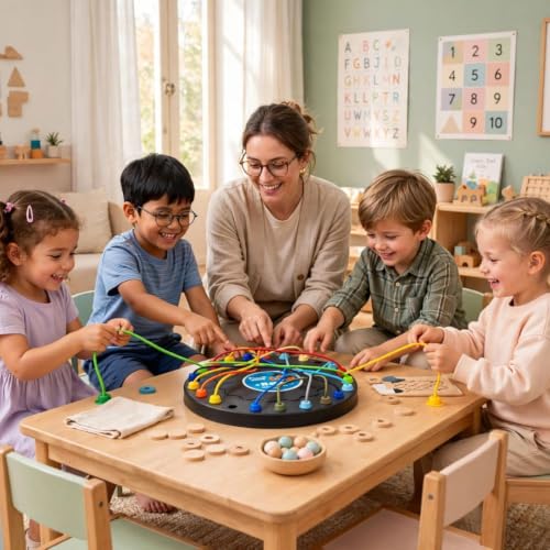 Image of Awestuffs Rope Untangling Puzzle Game Challenge for Kids & Adults | Develops Fine Motor Skills & Cognitive Learning | Educational Strategy Toy for Family, Travel & Party Fun