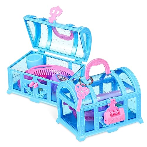 LOLIPPYY 2 Juegos Chica Organizador De Accesorios Para El Cabello Pretender Organizadores Jugar Festival Boda Fiesta Ser Pequeño Cofre Del Blue El Plastico